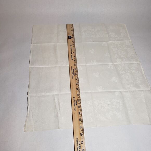 Vintage Small Table Cloth Dresser Scarf Topper Runner White Floral Estate 20x22 - Picture 8 of 8